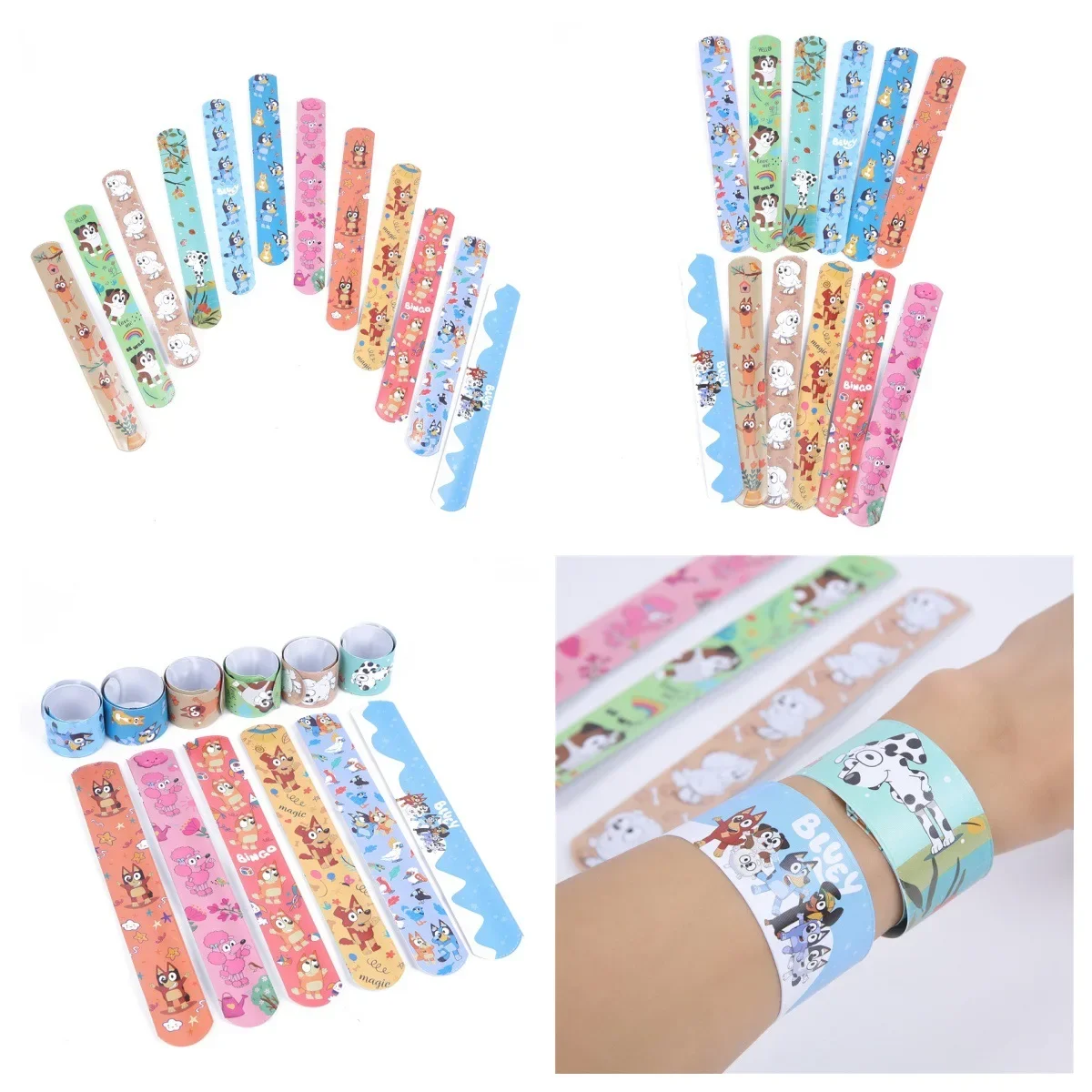 Blueyi Wristband Bingo and His Friends PVC Bracelet Anime Kids Party Pat Bangles Cosplay Classic Toys Decoration Gift Hot Sales