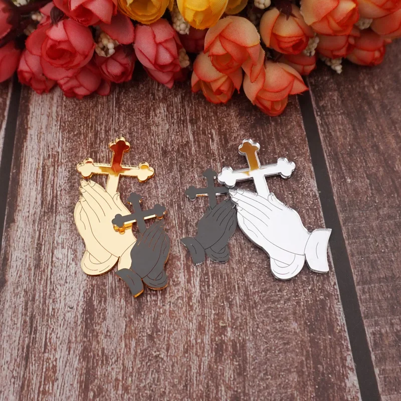Kleine Acryl-Bet-Tags mit Kreuz-Design, segne sich zu Hause, Kirche, Weihnachten, Taufe, Dekoration, Zubehör, Kommunion-Geschenkanhänger – Detail 8