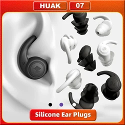 HUAK Soft Silicone Ear Plugs -Noise Cancelling Reusable 2 Layer/3 Layer for Sleeping, Work, Study, Snoring,Concerts