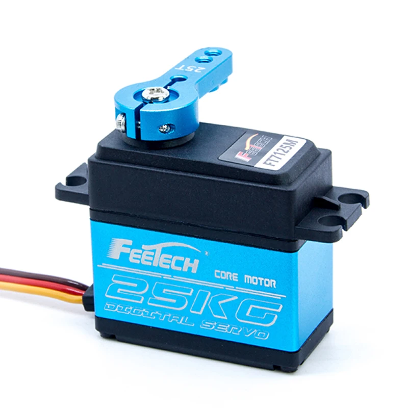 25 kg kern servomotor 180 graden aluminium behuizing stalen tandwiel 7,4 V voor goedkope 6-DOF robotarm / RC automodel / RC helikopter metaal