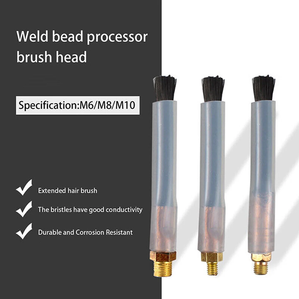 1Pcs Welding Brush Pickling TIG WIG MIG MAG Carbon Fiber Brush M6/M8/M10 Thread Cover Cleaning Tool Weld Cleaner Weldseam