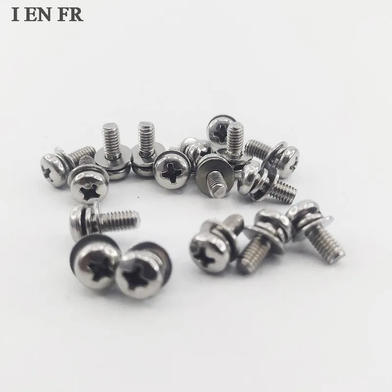 GB9074.8 304 Stainless Steel Cross Recessed Pan Head Screw with Washer M2 M2.5 M3 M4 M5 M6 M8 Spring Washers Screws Bolts