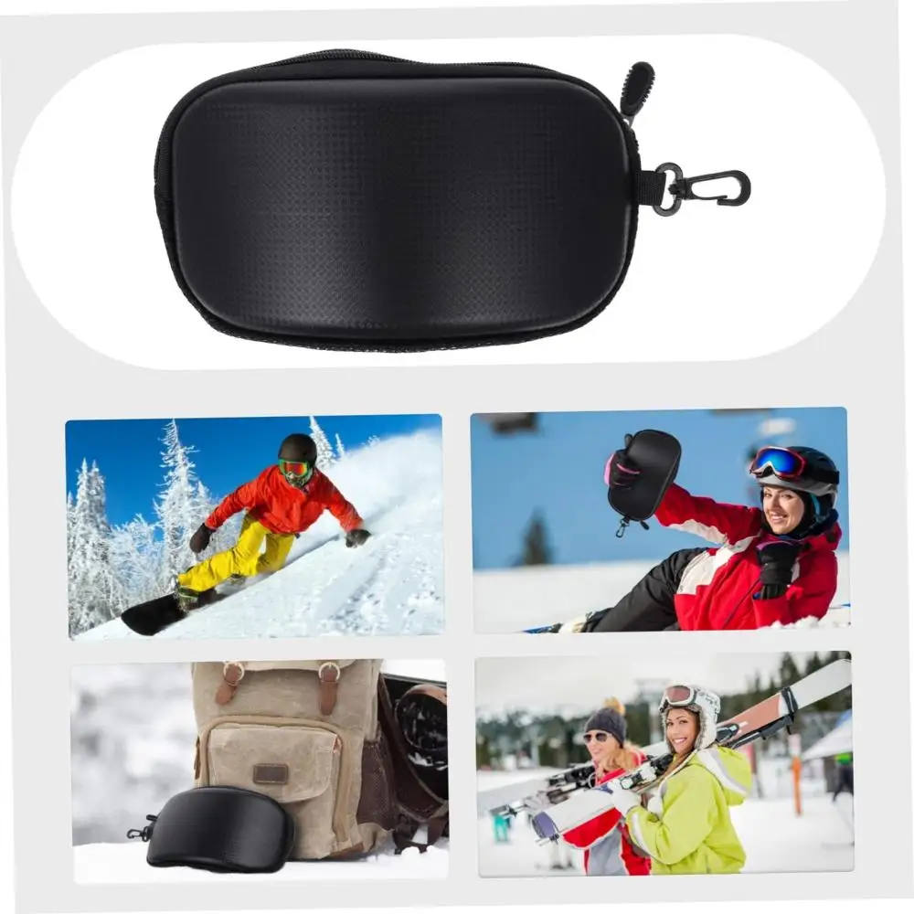 Tolex Portable Ski Goggles EVA Hard Case with Zipper Compact Lightweight Eyewear Storage Box for Easy Carrying Ski Accessories