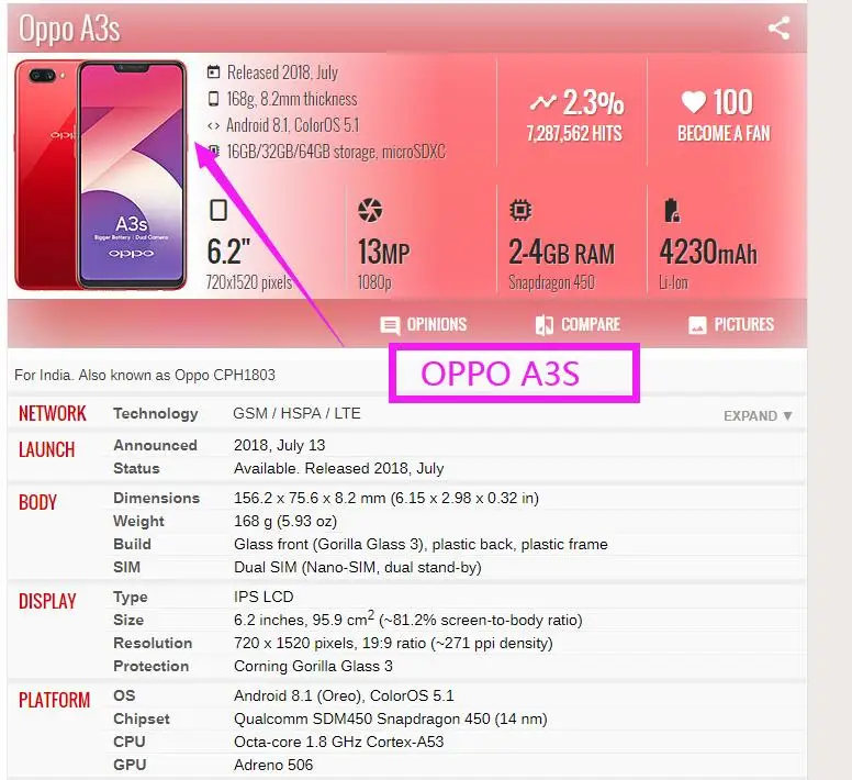 6.2 Per OPPO AX5 PBAM00 / A3S CPH1803 Display LCD completo Touch Screen Digitizer Assembly parti di ricambio