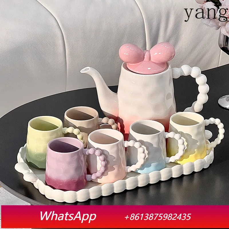 

LH high-value drinking cup set household living room ceramic water set teapot