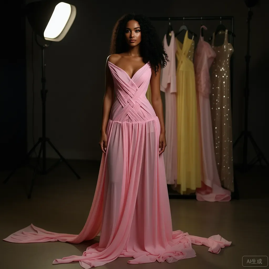 

Румяно-розовое шифоновое платье с открытыми плечами и v-образным вырезом с длинным шлейфом Вечернее платье Вечернее платье Элегантное сексуальное свадебное платье для гостей