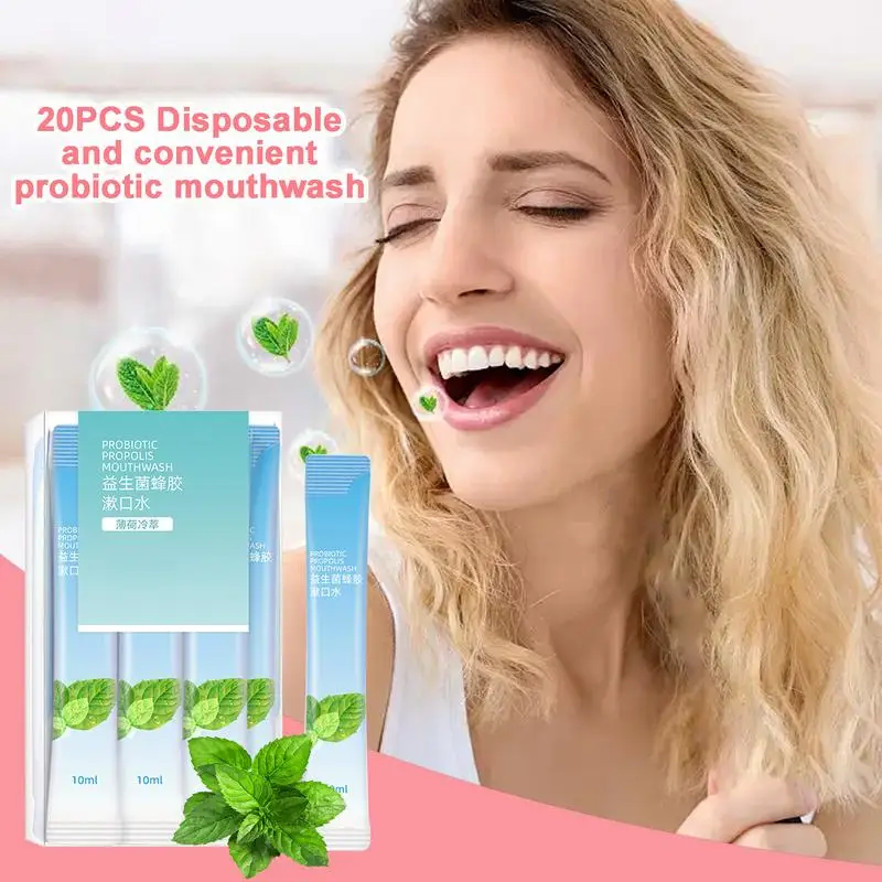 Mint probiotic mouthwash Healthy Gums Mouthwash Fresh breath Oral Mouthwash for Bad Breath independent pack 20PCS