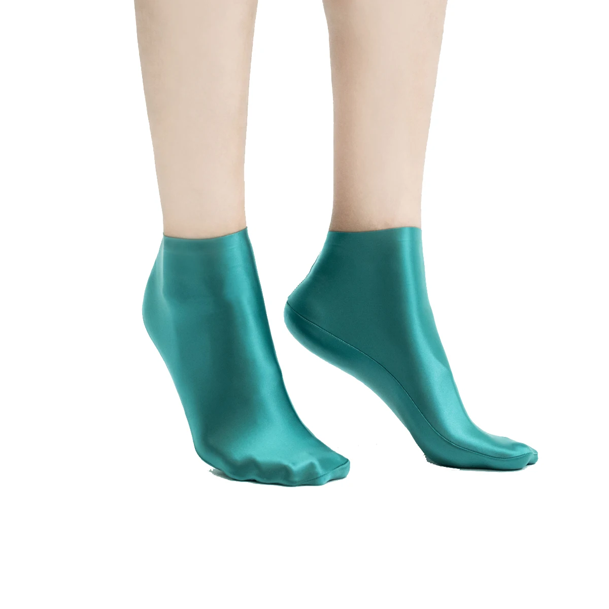 MJINM Oily Glossy Satin Colored Seamless Tight Home Low-Top Socks High Elasticly Sports Yoga Quickdry Breathable Short Stockings