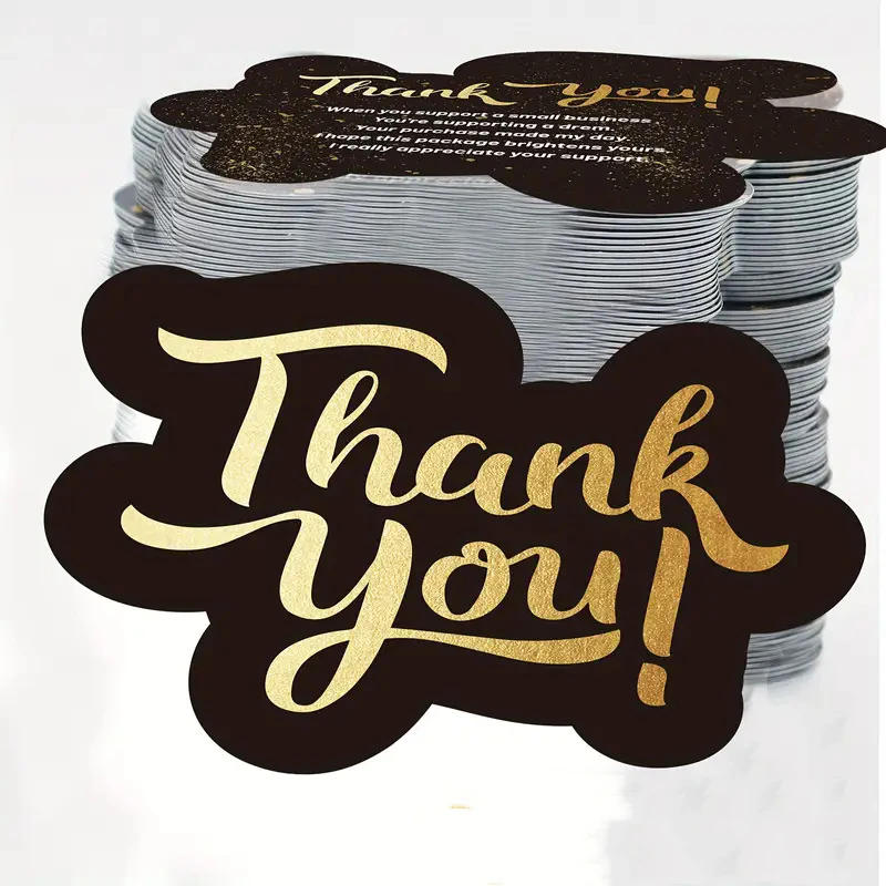 50pcs Thank You Card My Small Business Greeting Cardstock Party Invitation Card  Business Package Handmade With Love Gift Decor