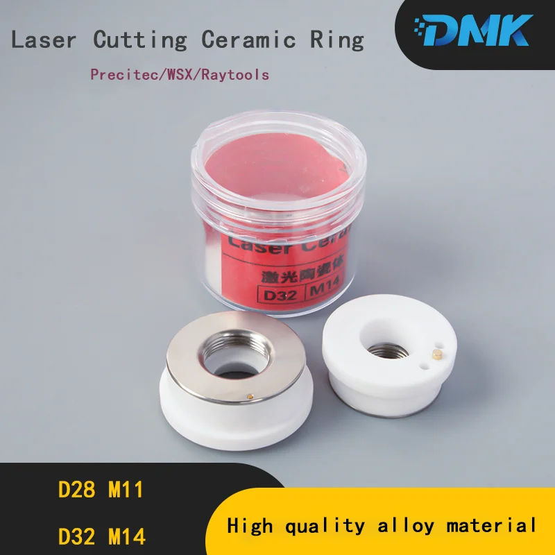 Imagem -03 - Dmk Ceramic Ring Laser Suporte de Bicos de Cerâmica Caixa Vermelha para Raytools Wsx Precitec Hsg Hans Fiber Cutting Head 28 mm 32 mm Original