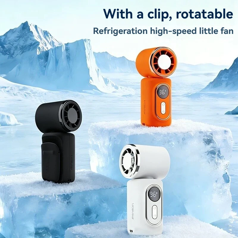Mini clip on fan, rotatable USB charging, compact and portable handheld fan