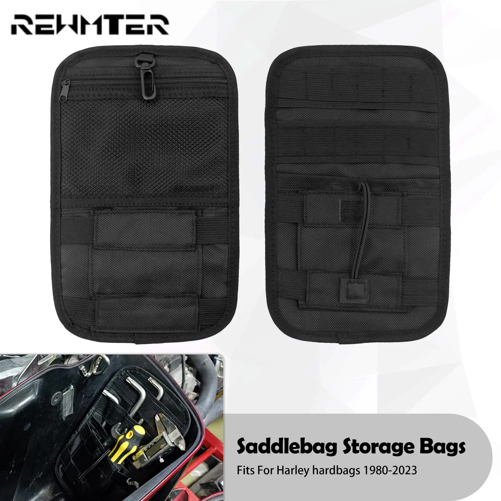 

Motorcycle Saddlebag Organizer Hard Bags Storage Case Tool Side Bag For Harley Touring Sportster Dyna Softail 1980-2023 For BMW