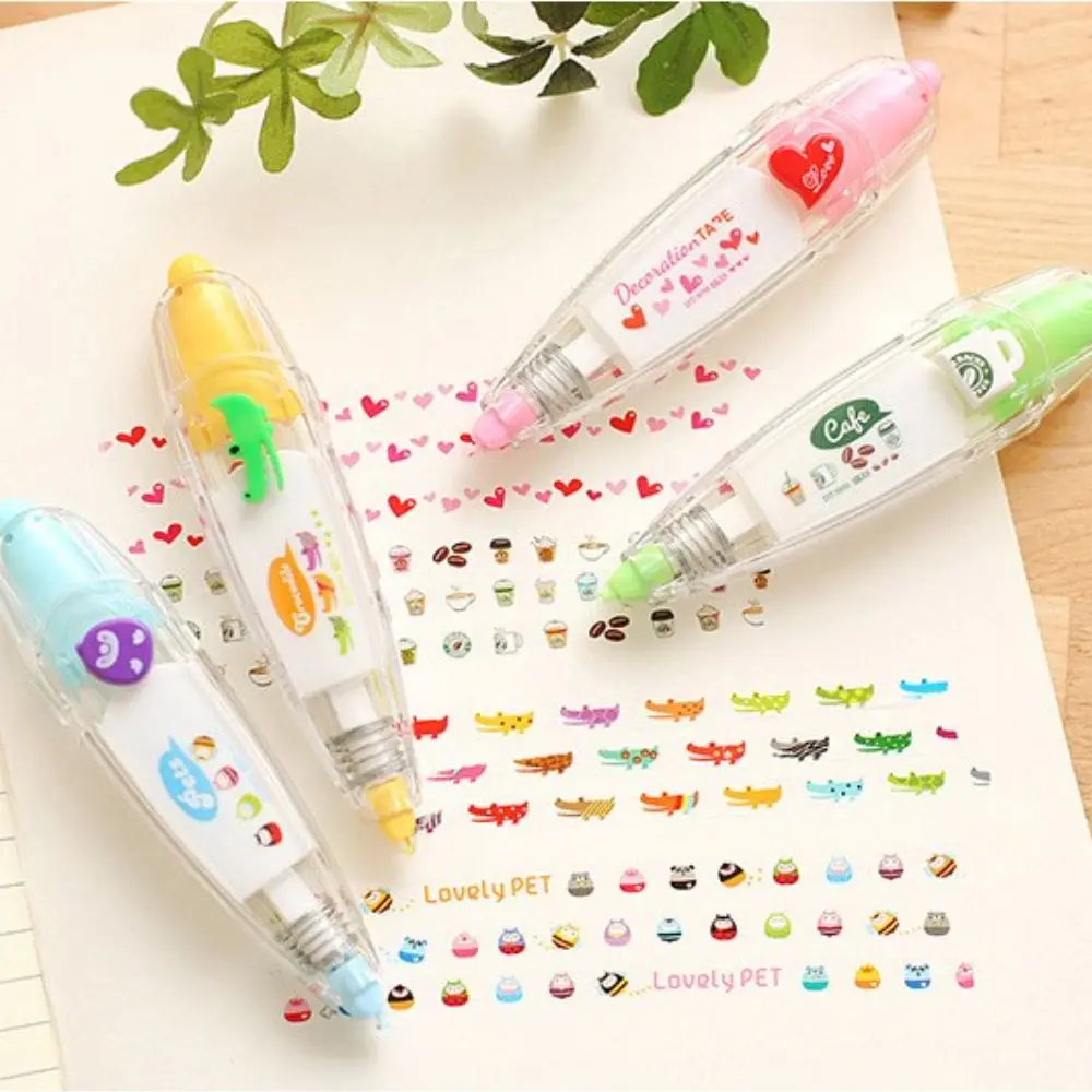 Kawaii Flowers Diary Hand Account DIY School Supply Student Stationery Press Type Correction Tape Decorative Tape