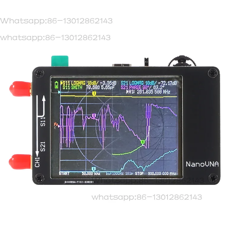Metal Shield + battery NanoVNA VNA Vector network analyzer 50KHz-900MHz touch screen Shortwave MF HF VHF UHF Antenna Analyzer