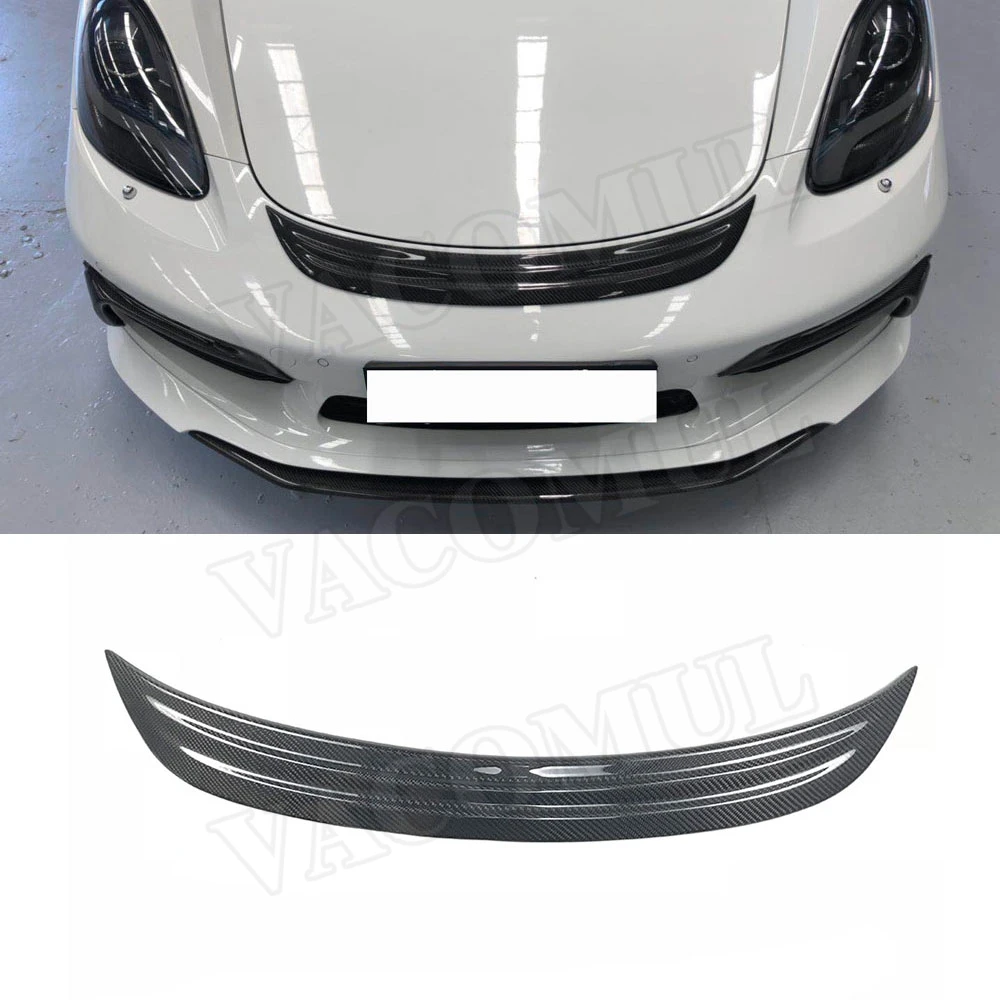 

Carbon Fiber Front Bumper Hood Air Vent Trim Grill Decoration Cover fit for Porsche 718 Cayman Boxster 2016-2019