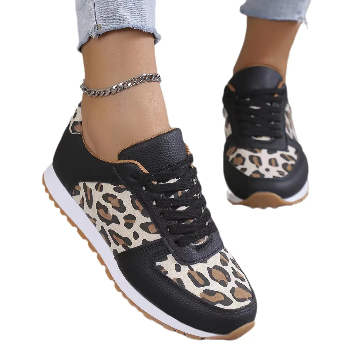 2023 Spring Autumn Thick Bottom Print Casual Lace Up Sneakers Women's Outdoor Running Fitness Shoes Tênis Zapatos Para Mujeres