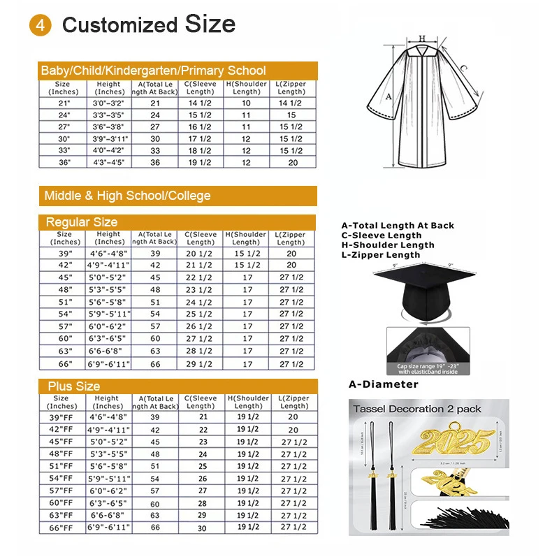 2025 الكبار زي التخرج درجة البكالوريوس ثوب الأكاديمية موحدة صبي فتاة التخرج التصوير أداء رداء طقم قبعات