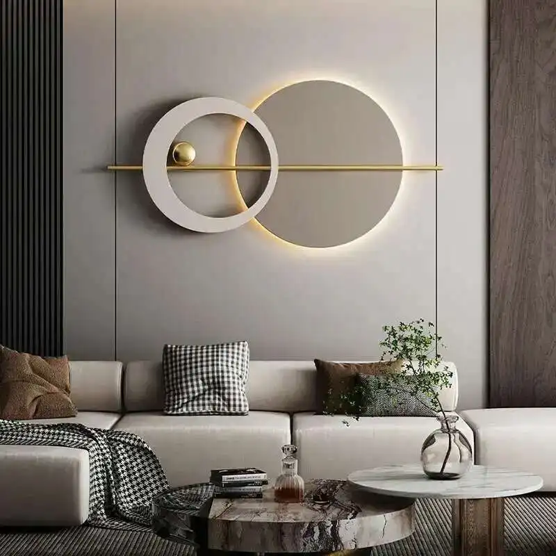 

Italian Metal Wall Decor for Hotel Wall Accents Light Three-dimensional Light Luxury Creative Design Wall Decor for Bedroom