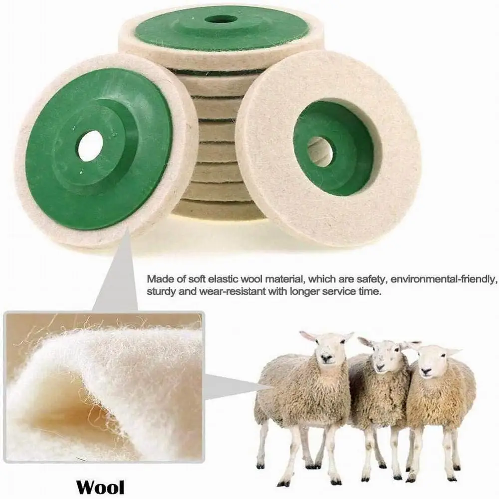 10Pcs Edelstahl Aluminium Wolle Polieren Polieren Pads Schleifen Winkel Grinder Rad Filz Polierer Schleif Scheiben