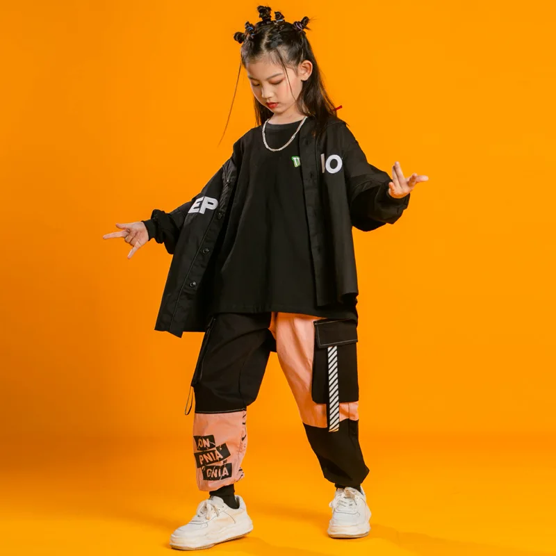 Kids Hip Hop Street Dance Wear Dancing Clothes Jazz Ballroom Costumes for Girls Boys Dancewear Stage Outfit T Shirt Jogger Cool