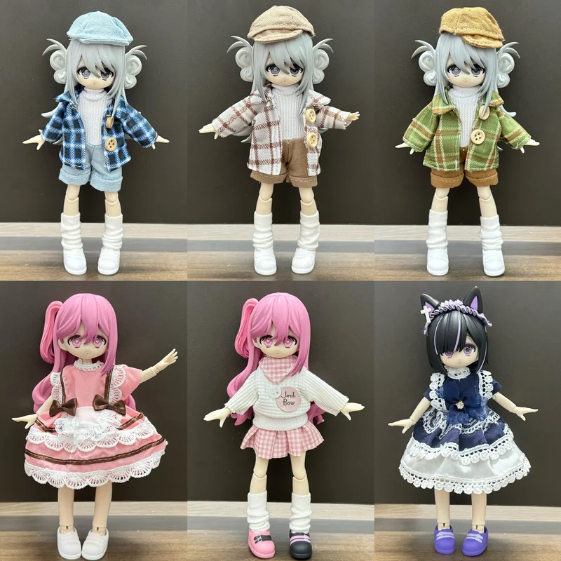 

New Original Ob11 Baby Dress 8-Point Bjd 12 Point Set 16-17cm Doll Escape 10000 Times Bjd Skirt Diy Dress Changing Girl Gift