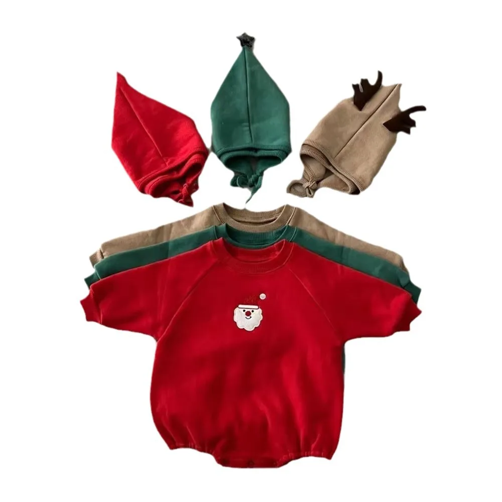 فستان عيد الميلاد الكوري الجديد لعام 2025 بذلة أطفال للخريف/الشتاء مع مخمل سميك #5