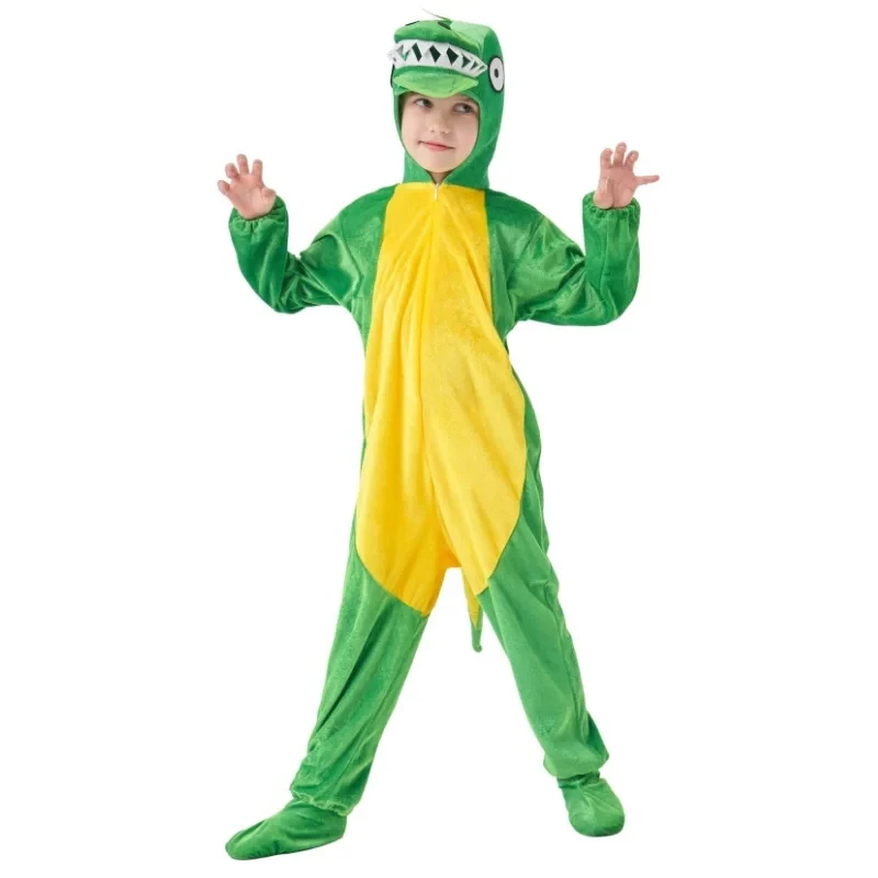 

❤2026✚Halloween Kids Boys Girls Little Animals Jumpsuit Dinosaur Tiger Wolf Rabbit Giraffe Children Cosplay Suit Cartoon Animal◀