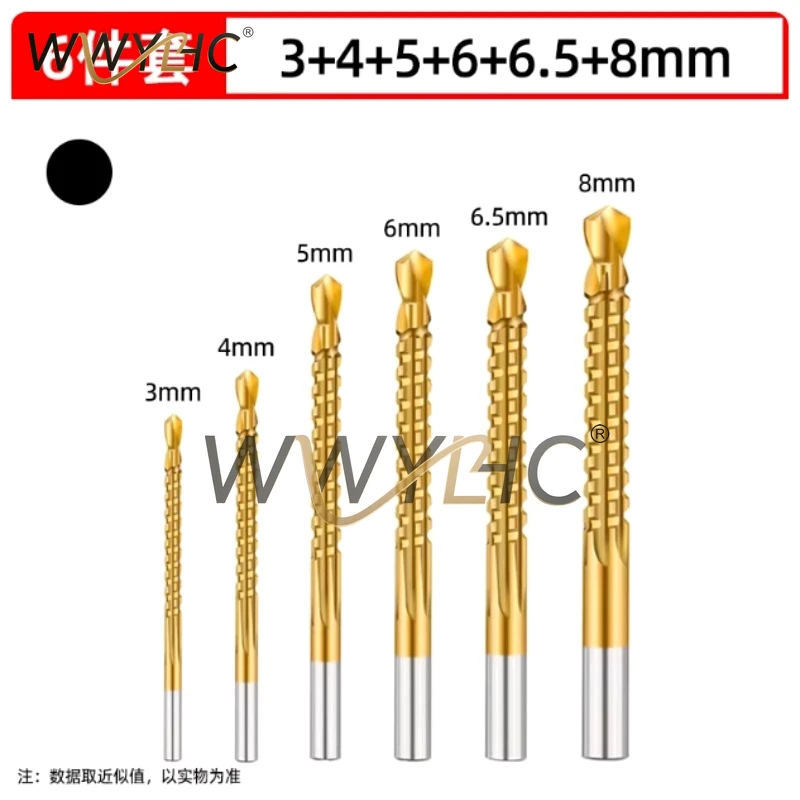 6PCS 3-8mm High Speed Steel Saw Woodworking Drill Cutting Slot Sawtooth Bit