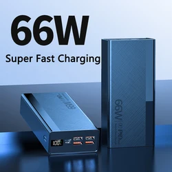 66W Power Bank 30000 mAh Poverbank PD22.5W Szybkie ładowanie Przenośny mobilny Powerbank Cztery ładowarki USB Bateria dla wszystkich smartfonów