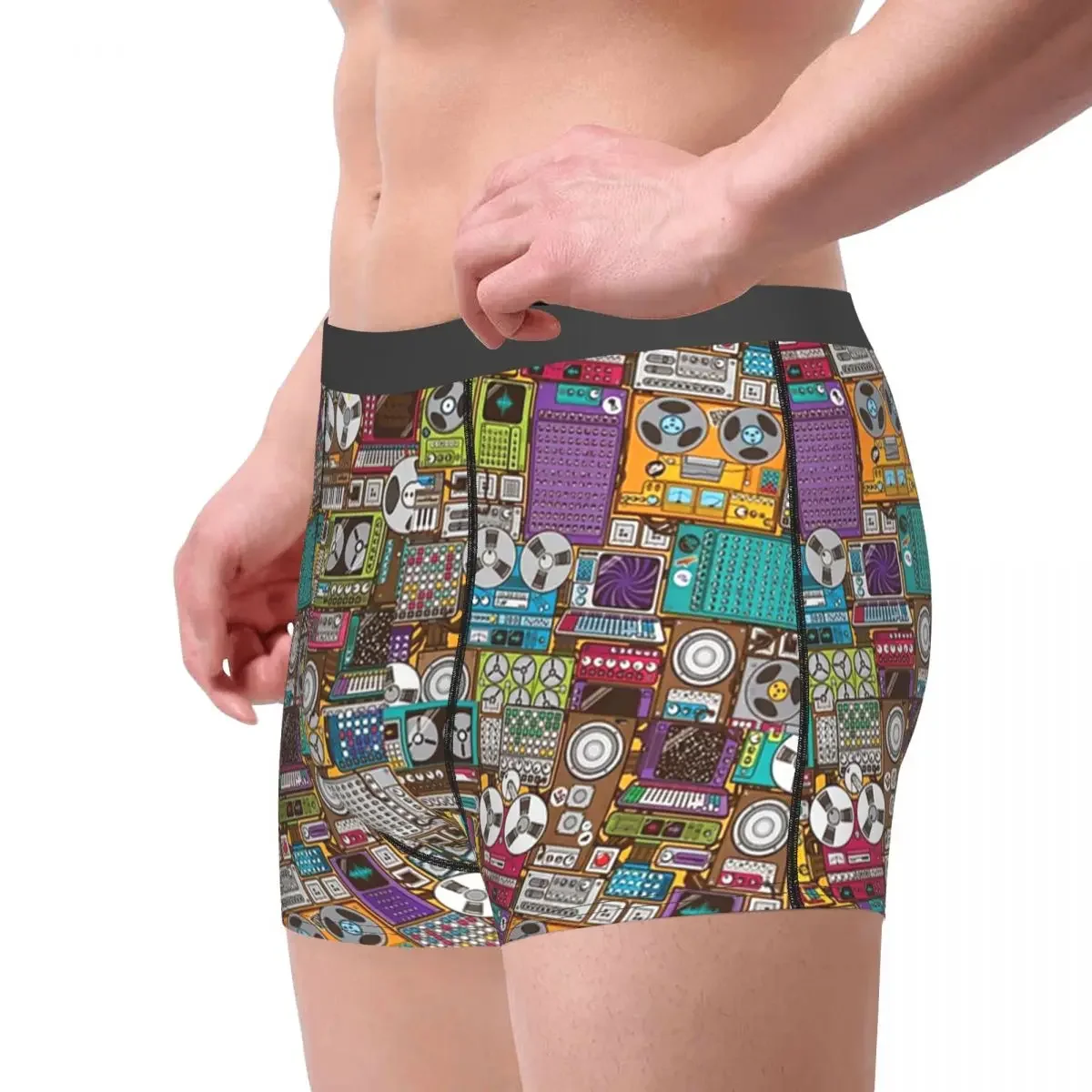 Electronic 80's Retro Devices Underpants Breathbale Panties Male Underwear Print Shorts Boxer Briefs