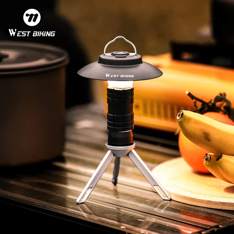 

WEST BIKING 3 в 1, портативный светильник для кемпинга, многофункциональный уличный светодиодный фонарик, зарядка через USB, аварийная лампа, подвесной светильник для палатки