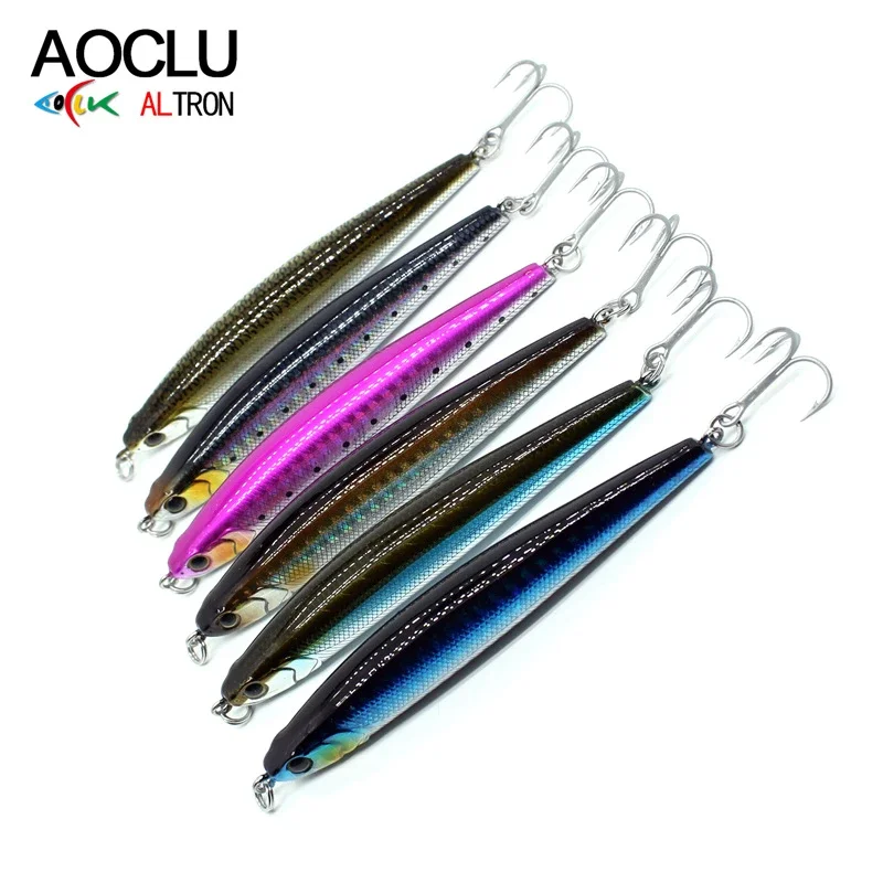 Воблер-карандаш AOCLU Sinking Stick 9 см 28 3 г тонущая жесткая приманка для баса пресной и морской воды с крючком VMC глубоководной рыбалки лодки берега