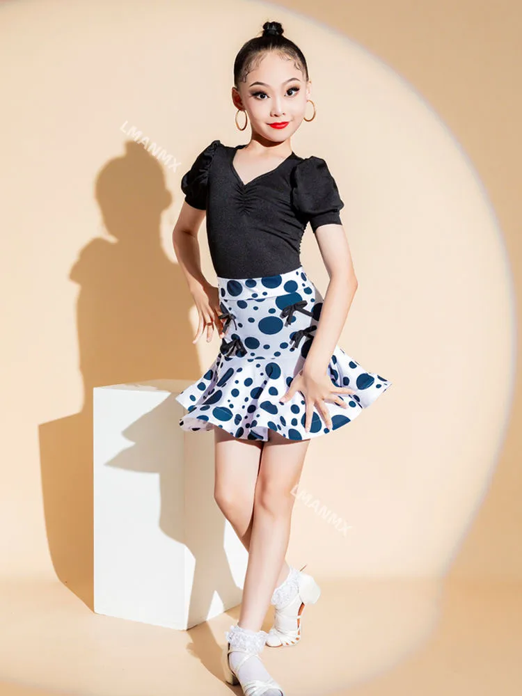 여아용 새로운 라틴 댄스 드레스, 어린이 연습 드레스, 여름 스플릿 퍼포먼스 드레스