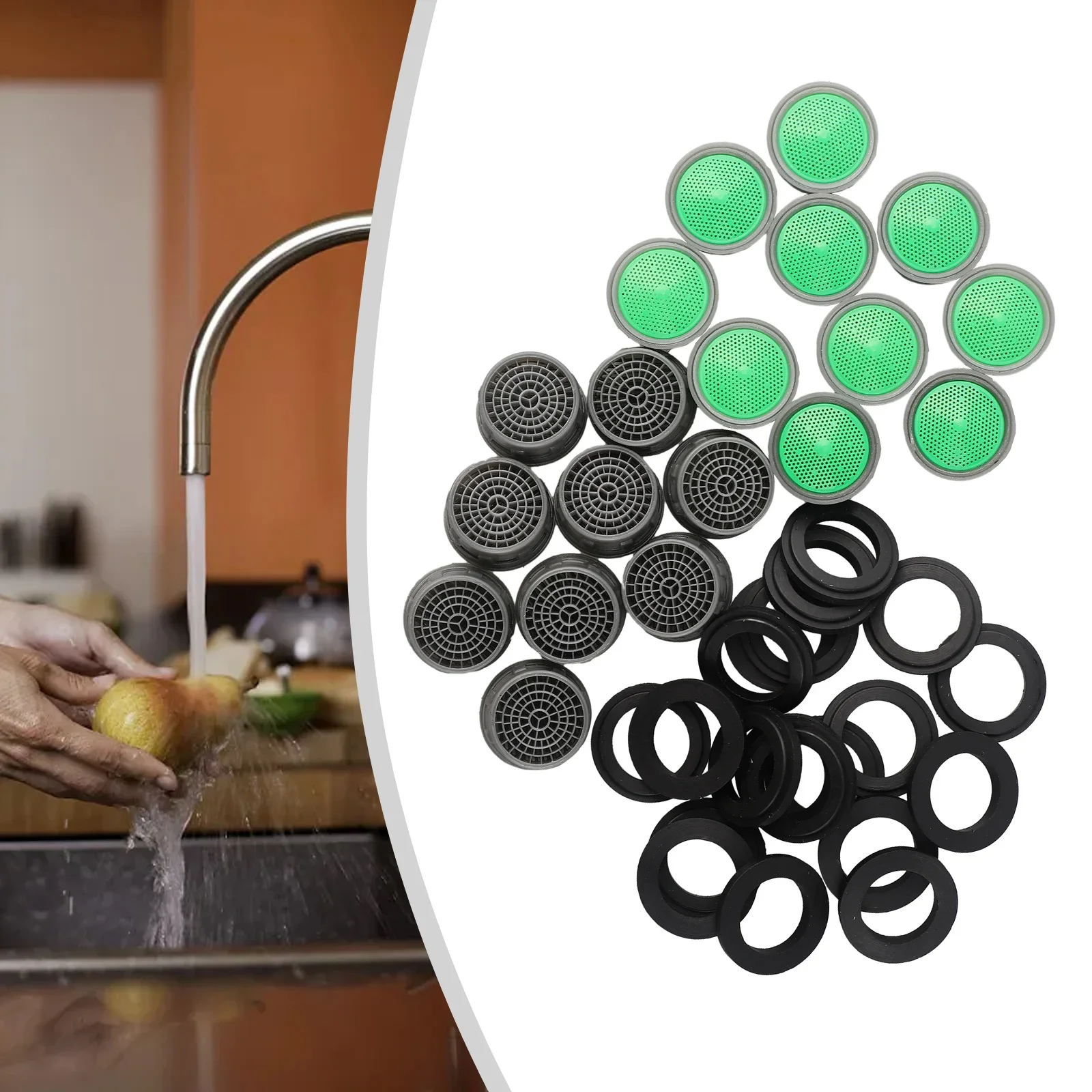 20Pcs Wasserhahn Belüfter Fluss Restrictor Ersatzteile Einsatz Waschbecken Belüfter Becken Wasserhahn Filter Küche Wasserhahn Zubehör