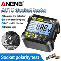 ANENG AC10 Socket Tester Plug Detector Zero Line Plug Polarity Phase Check Phase Detector EU/US Plug Multimeter Digital Tester