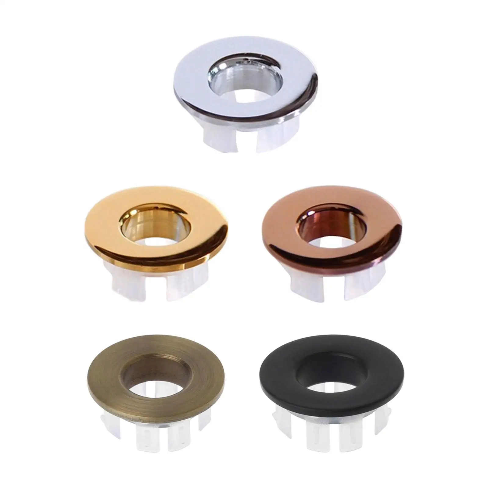 Sink Overflow Cover Brass Round Hole Cap Insert for Bathroom Kitchen Basin Bathtub Accessories