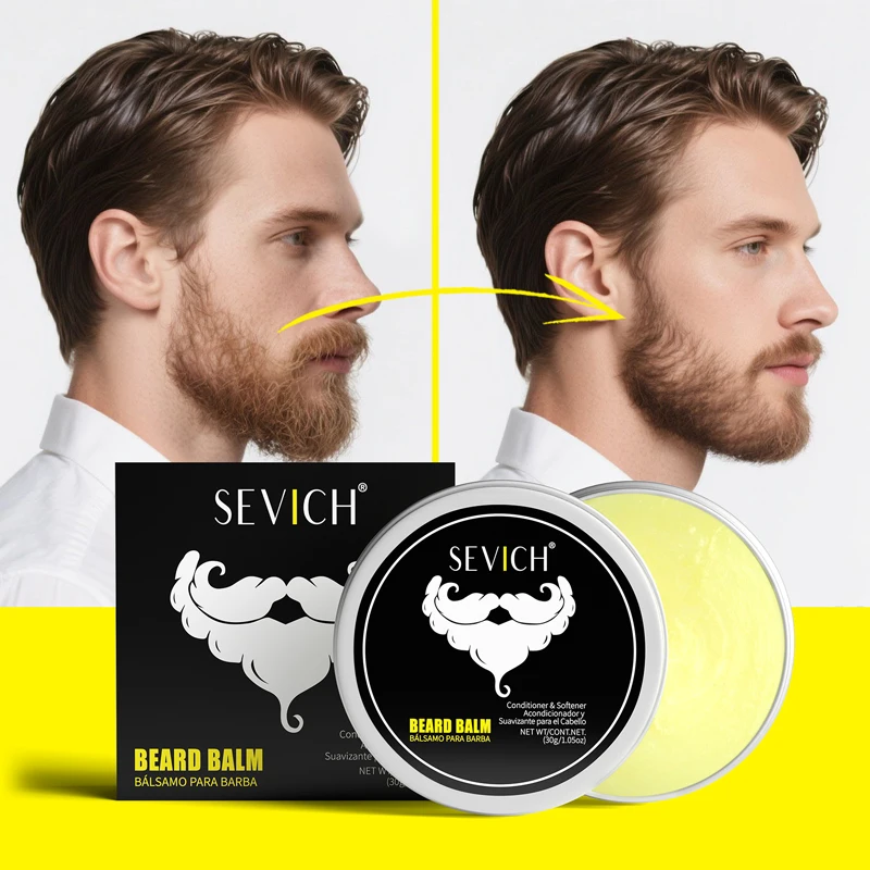 SEVICH Natural Beard Balm Wax for Men Moisturizing Smoothing Beard Styling Cream Beard Growth Oil Professional Beard Care