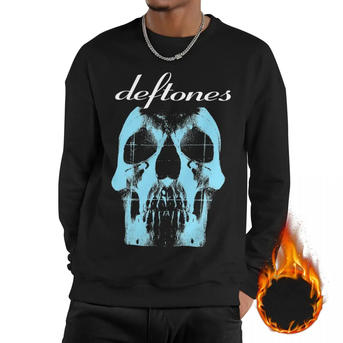 

Men Women Fleece Lined Sweatshirts Deftones Pony Diamond Eyes Rock Band Outfits Sweatshirt Pullover Long Sleeve Shirt Hoodies