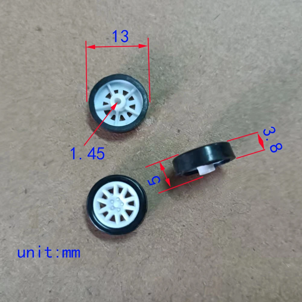 10/100pcs 1.5*13mm ruota in gomma dron rc aereo per auto robot giocattoli per bambini per ragazzi accessori per bambini fai da te montessori juguetes nero 131.5AH