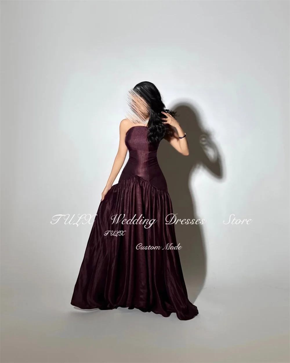 Eleganckie suknie wieczorowe z tafty TULX, bez ramiączek, bez rękawów, plisowane suknie balowe do ziemi, arabskie, na formalne okazje, szyte na miarę, kolekcja 2025