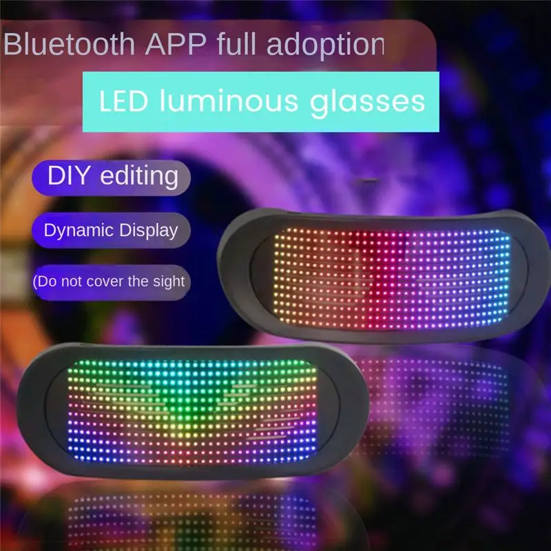 onsale BluetoothLuminous Glass LED Futuristic Eyewear DIY Luminous Glasses Prop for Party Bar Festival Performance LED Glasses