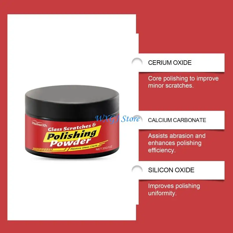 

37JE Universal Car Windshield Glass Scratch Repair Paste 30g Provide And Gloss Finish Suitable For Car Enthusiasts