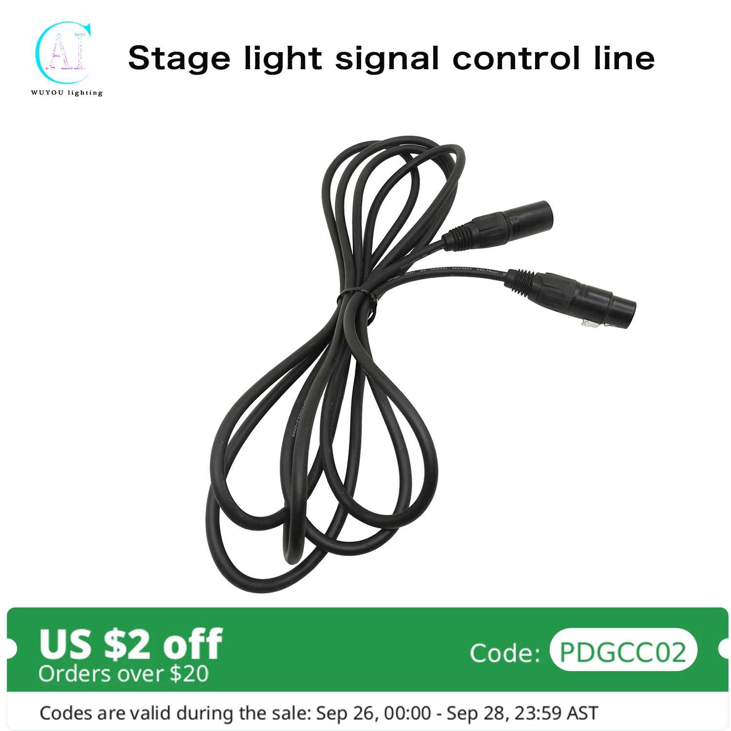 DMX Cable Stage Light Console Connection 1M/2M/3M/4M/5M/10M/15M/20M Signal Line 3-PIN Signal Connection Stage Lighting Equipment