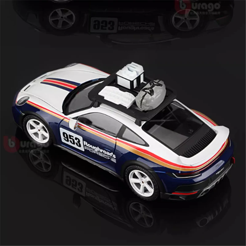 Bburago 1:24 Porsche 911 Rally Alloy Sports Car Model Diecast Metal Toy Modified Track Racing Vehicles Car Model Childrens Gifts