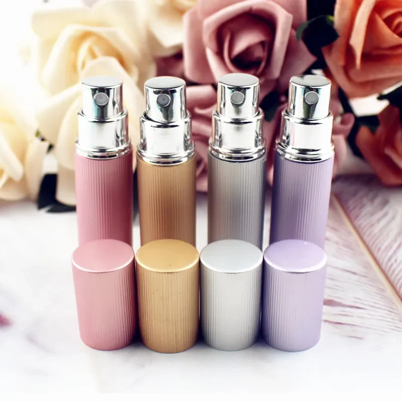 1 pz 5ml bottiglie di vetro profumo vuoto alluminio profumo atomizzatore metallo portatile viaggio Parfum flacone Spray fiale