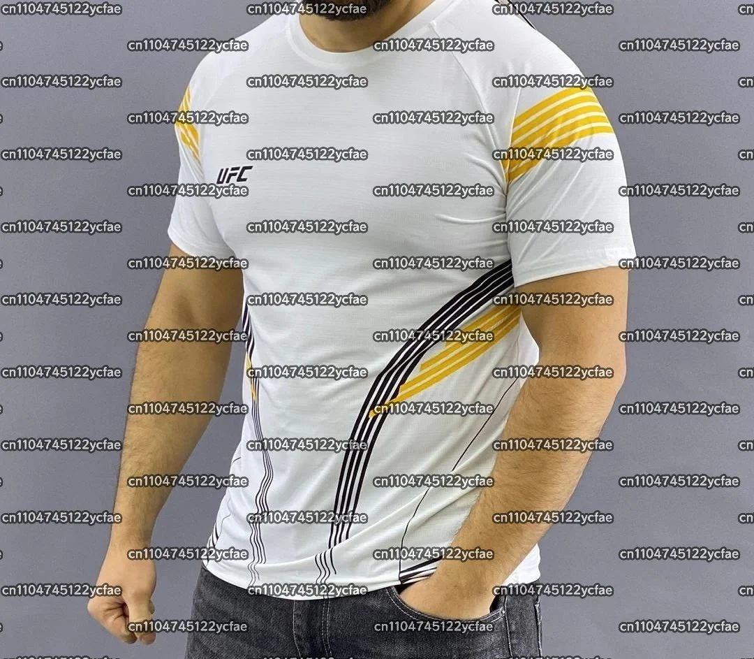 

2025 Summer UFC Boxing Training T-Shirts Men's Quick-Drying Breathable Comfortable Gym Fighting Sweatshirt for Outdoor Sports