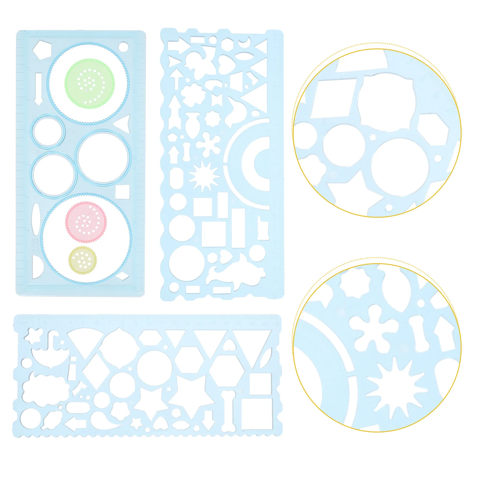 

1 set 1 Set Drawing Stencils Geometric Measuring Template Ruler For Students Artists Architects School Art
