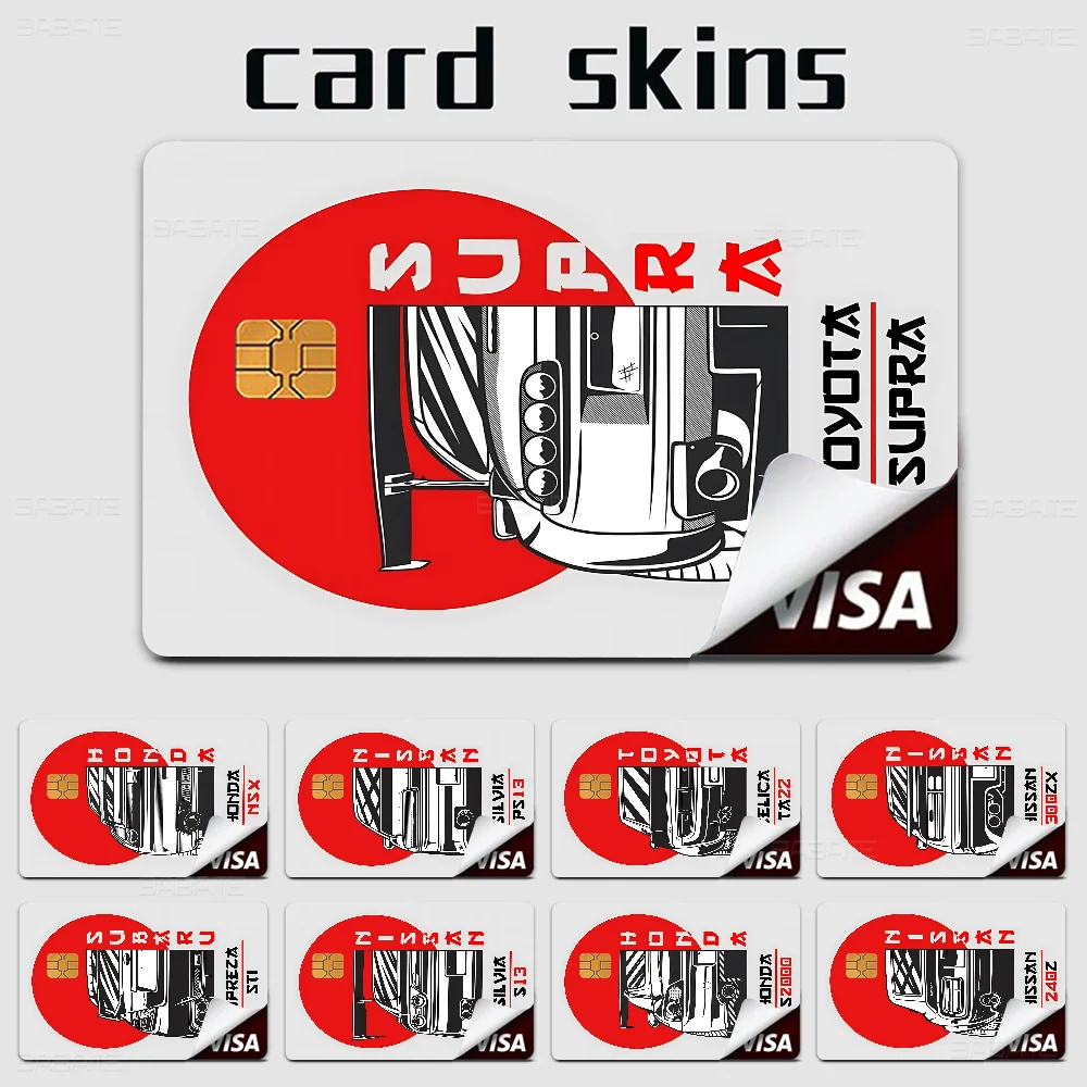 80s Car Nissan Skyline R34 Credit Card Skin Stickers No Adhesive Residue Water Proof For VISA Credit Card Subway Access Card