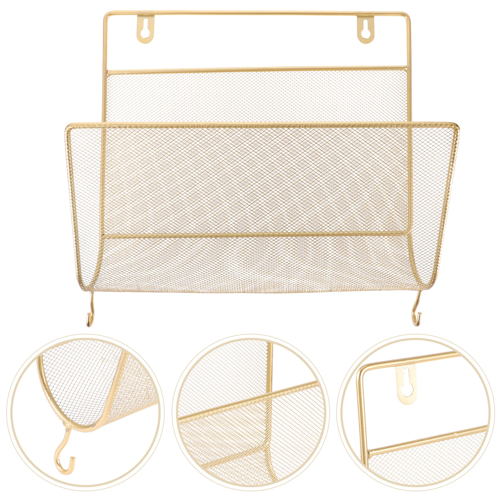 

Sturdy Hanging Magazine Rack Iron Art Book Shelf European Style Document Holder For Home Office Organizer Mount File Folder