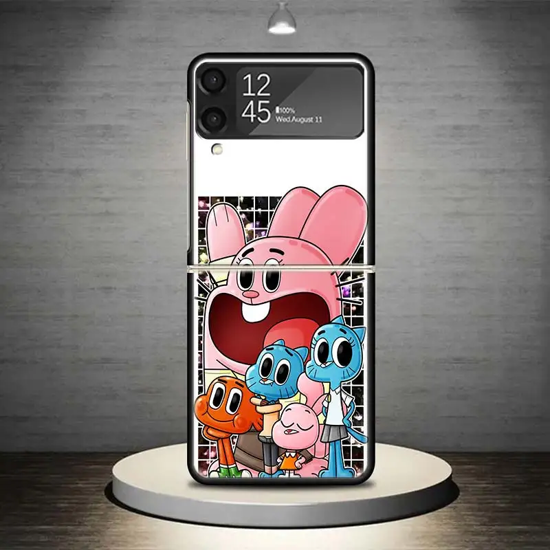 The Amazing World Gumball Phone Case For Samsung Galaxy Z Flip 6 5 4 3 5G Black Cover ZFlip6 ZFlip4 ZFlip5 ZFlip3 Coque Fundas B image 3